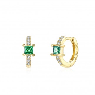 Green royal hoop earrings