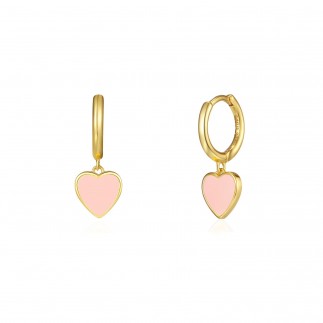 Light pink heart hoop earrings