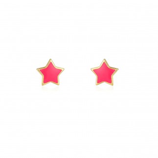 Fuchsia star stud earrings