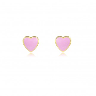 Mallow heart stud earrings