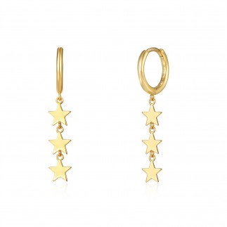 Three stars hoop earrings