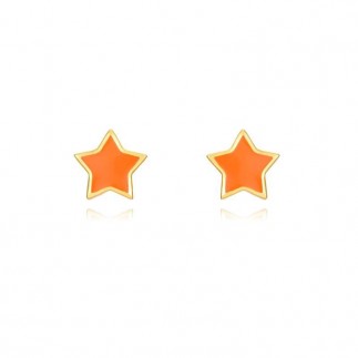 Orange star stud earrings
