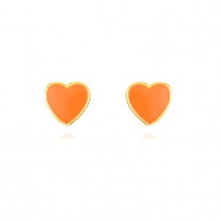 Pendientes corazón naranja