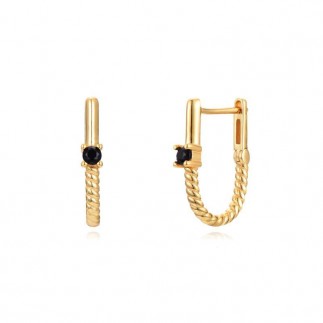 Black braided hoop earrings