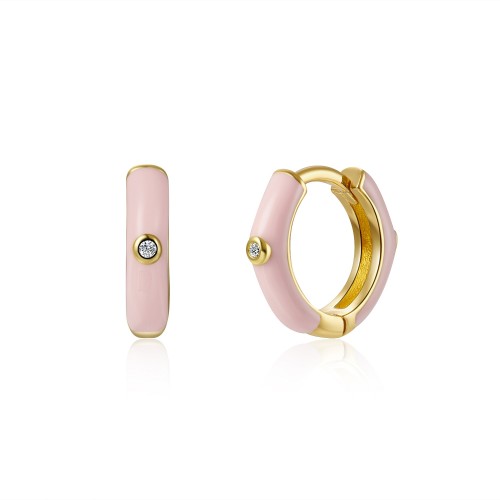 Light pink malibu hoop earrings