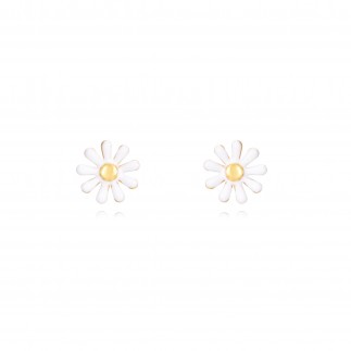 White daisy flower earrings