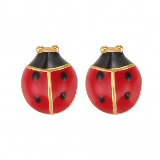 Ladybug shaped stud earrings