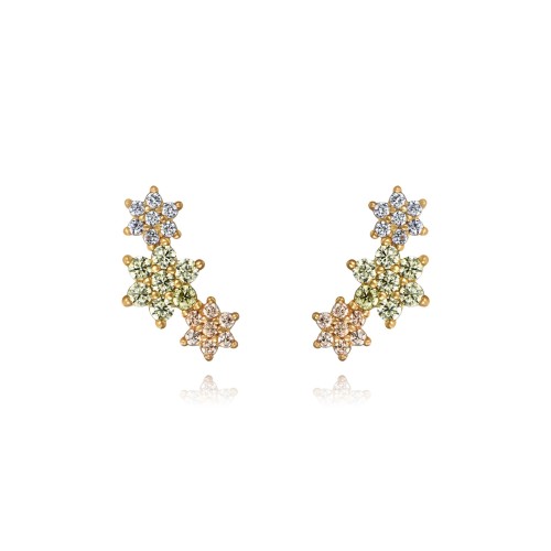 Three stars shaped stud earrings