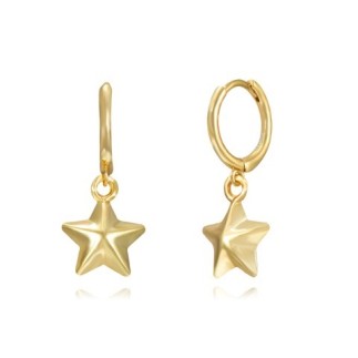 Puff star hoop earrings
