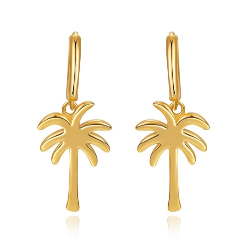 Palm tree hoop earrings