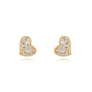 White heart stud earrings