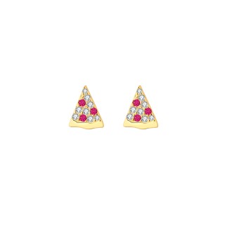 Pizza zircons stud earrings
