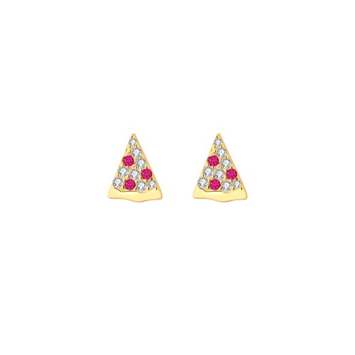 Pizza zircons stud earrings