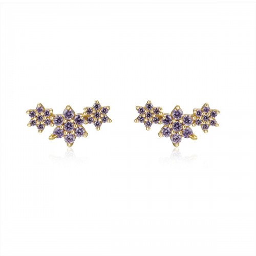 Three mallow stars stud earrings