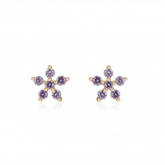 Mallow flower stud earrings